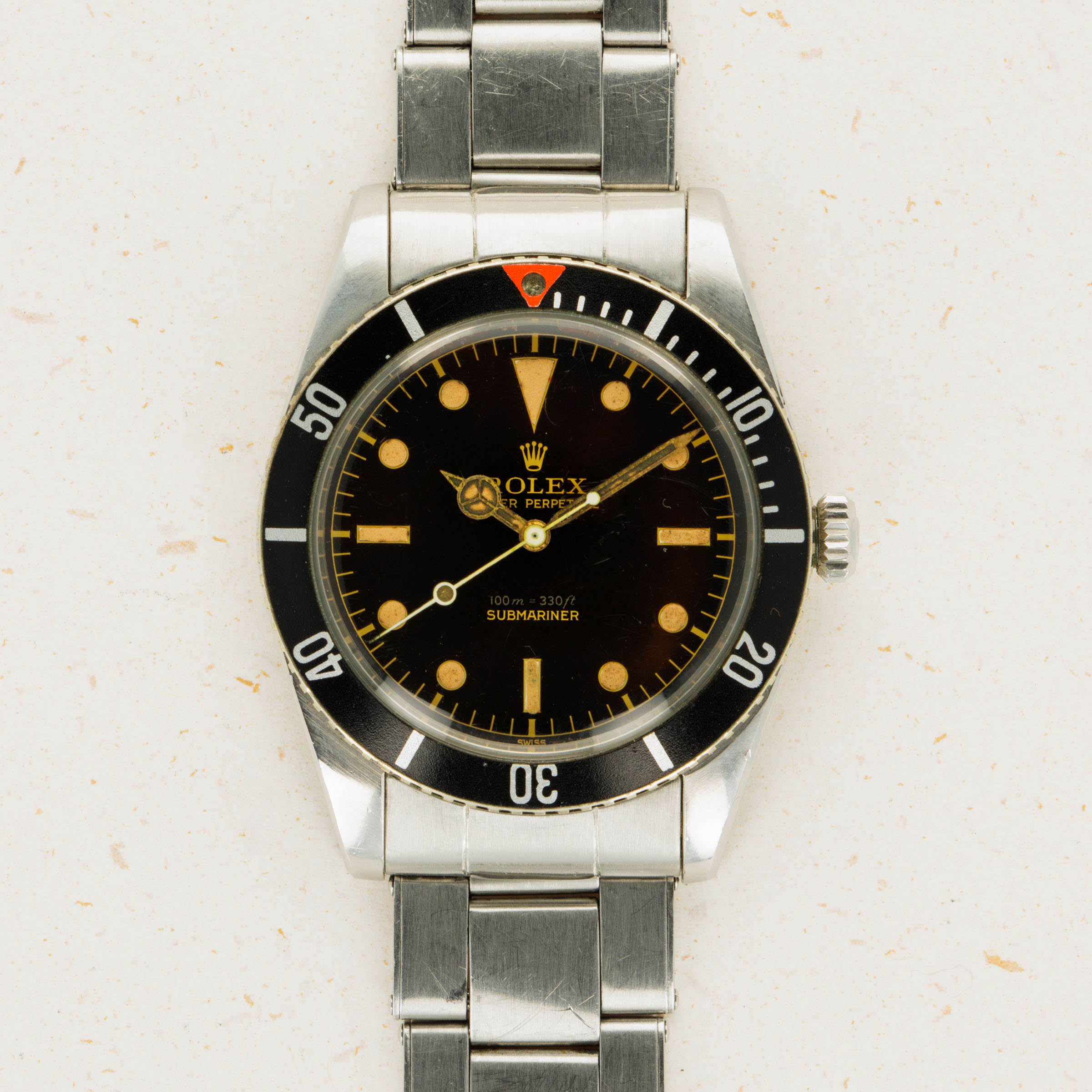 Rolex Submariner 6536-1 Small Crown Gilt Dial Red Triangle