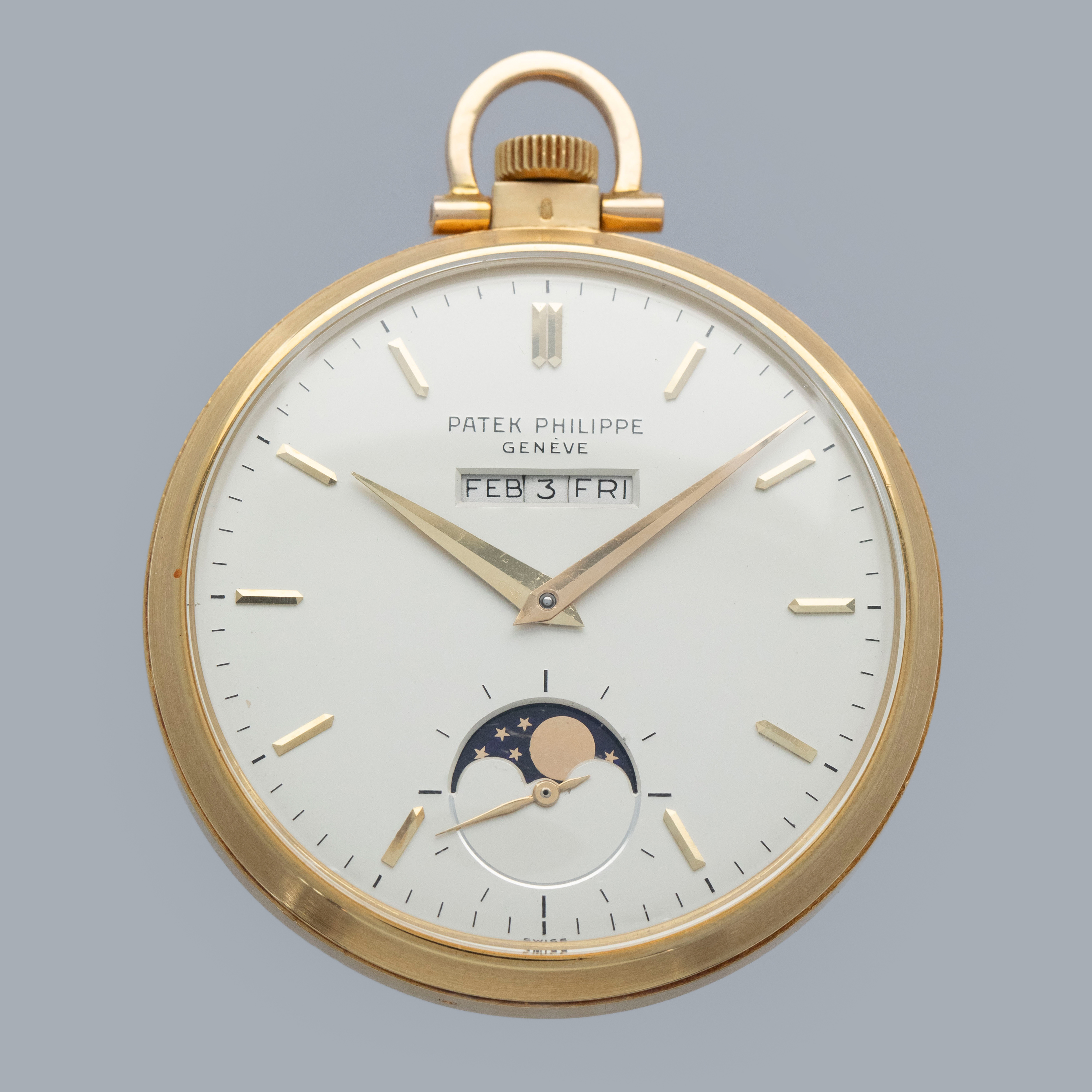Thumbnail for Patek Philippe In-Line Perpetual Calendar Pocket Watch 725/2J 18K YG with Extract of the Archives