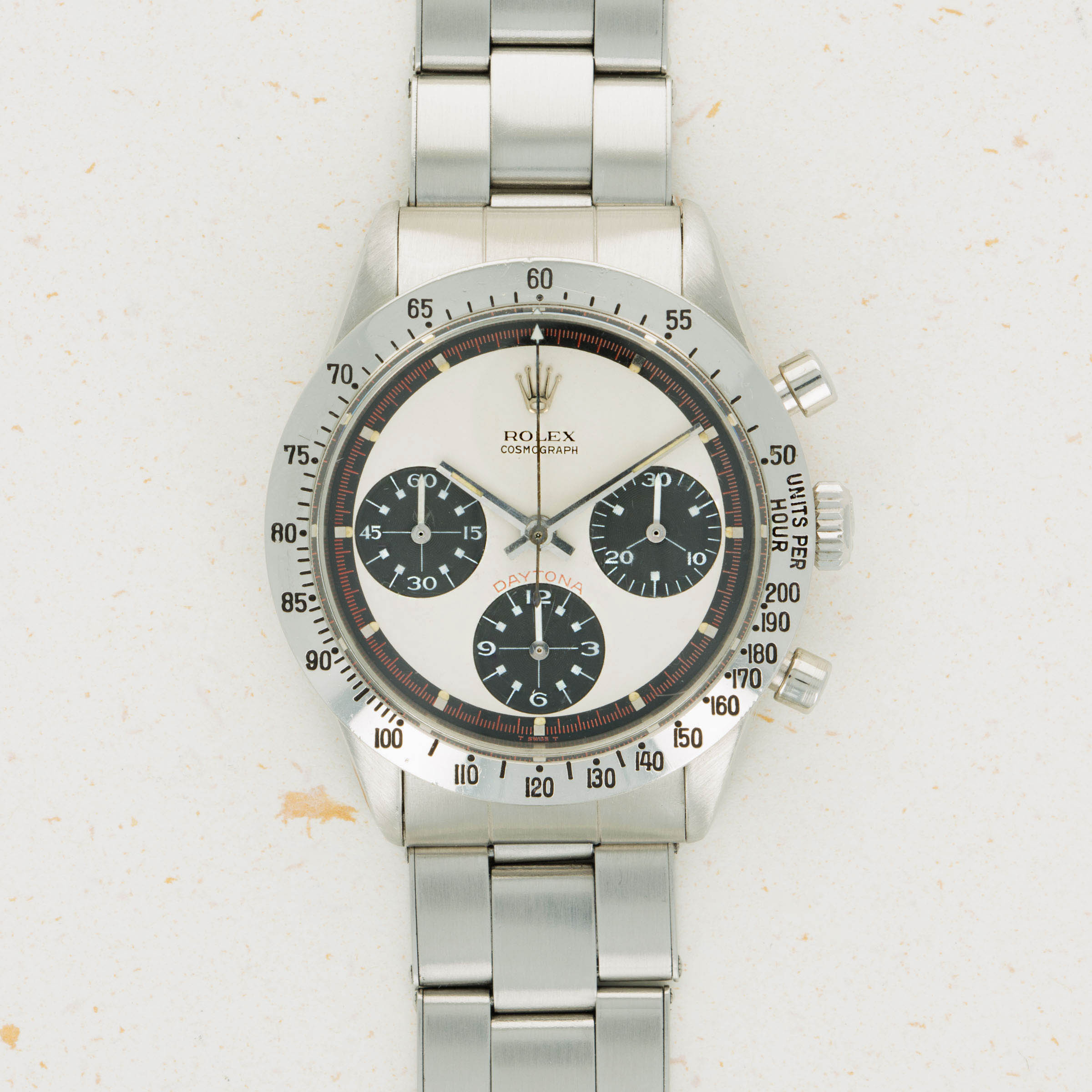 Rolex Daytona 6239 Paul Newman Three Color White Dial Auctions Loupe This