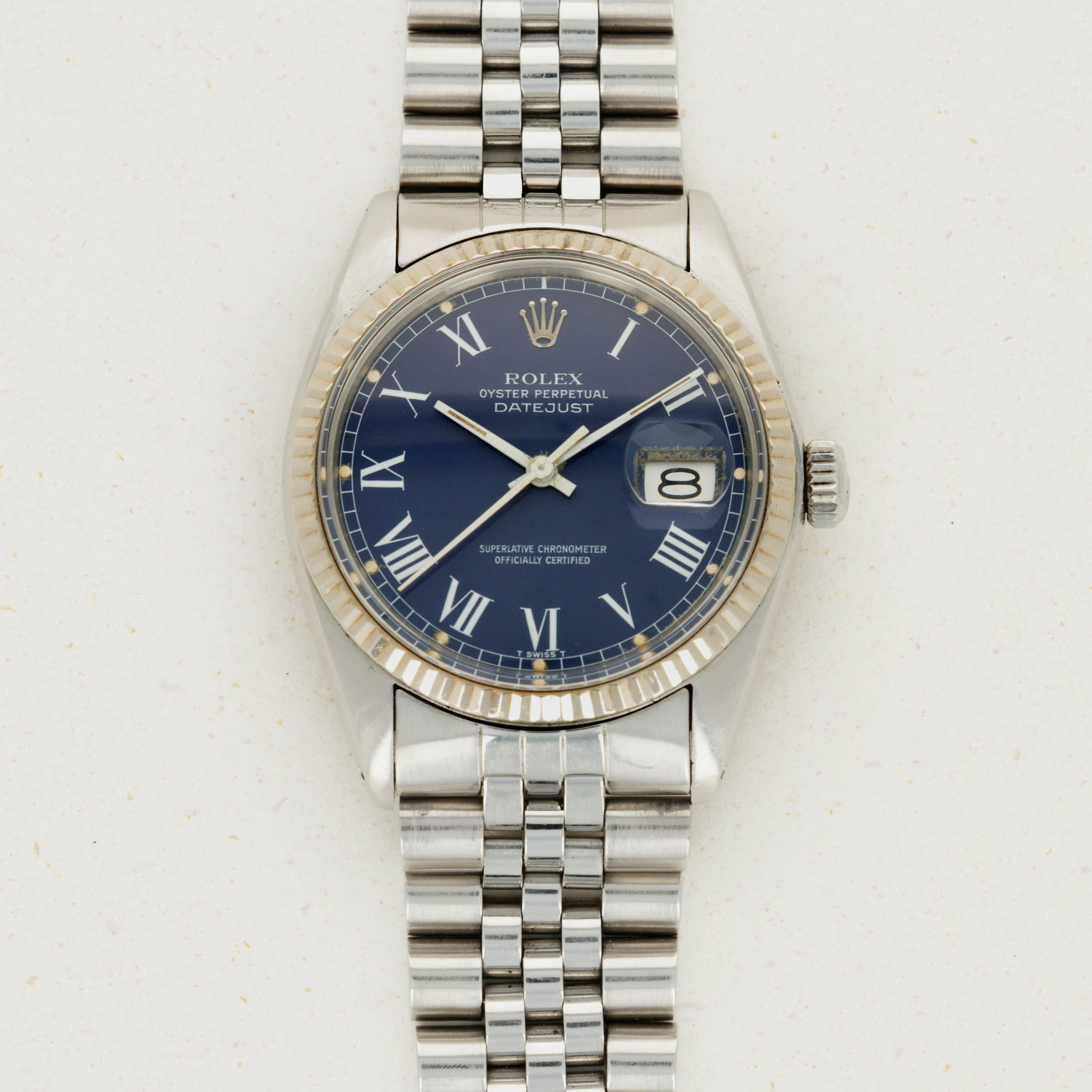 Rolex Datejust 16014 Blue Buckley Dial Auctions Loupe This