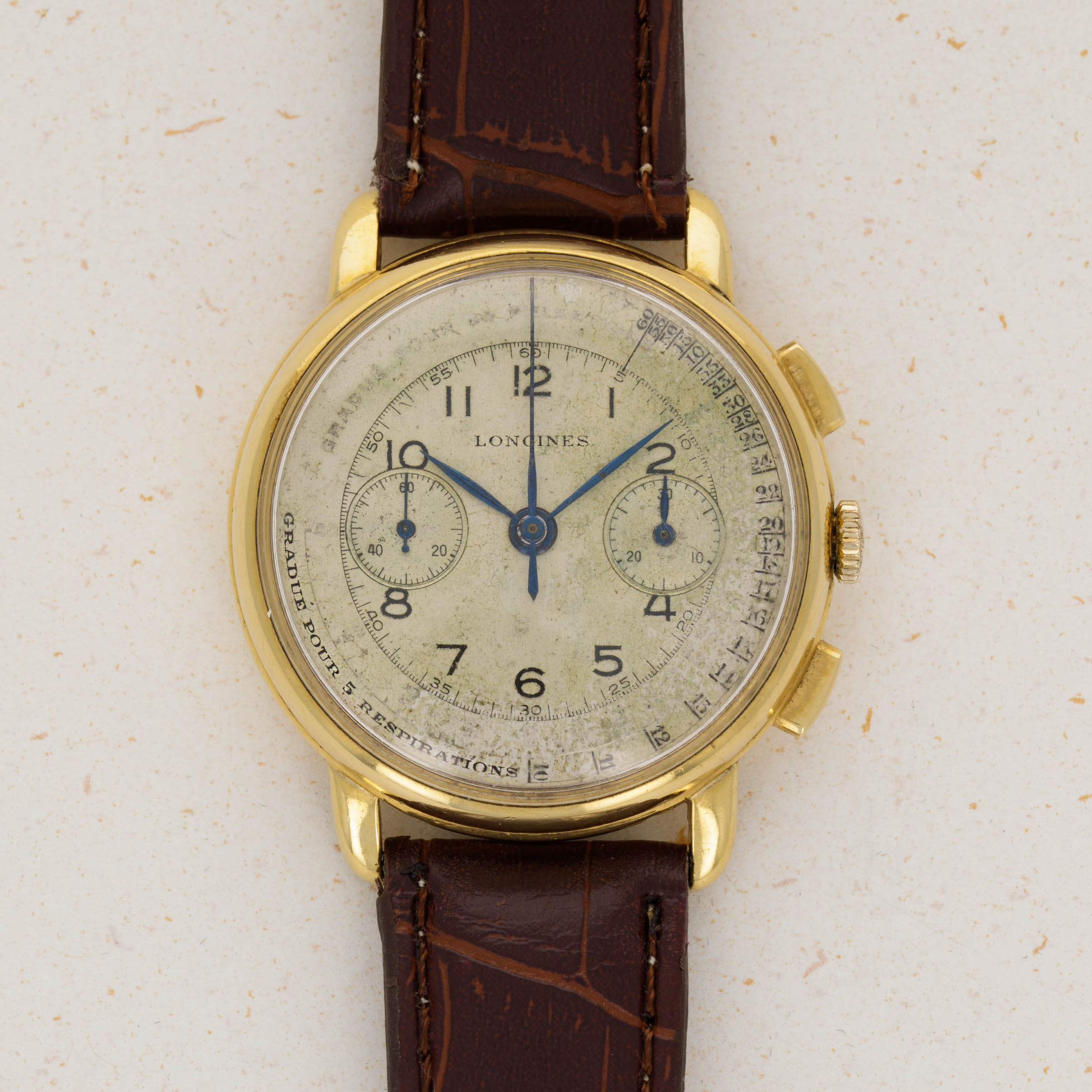 Longines 13ZN Chronograph 5090 18k YG Pulsations Dial | Auctions