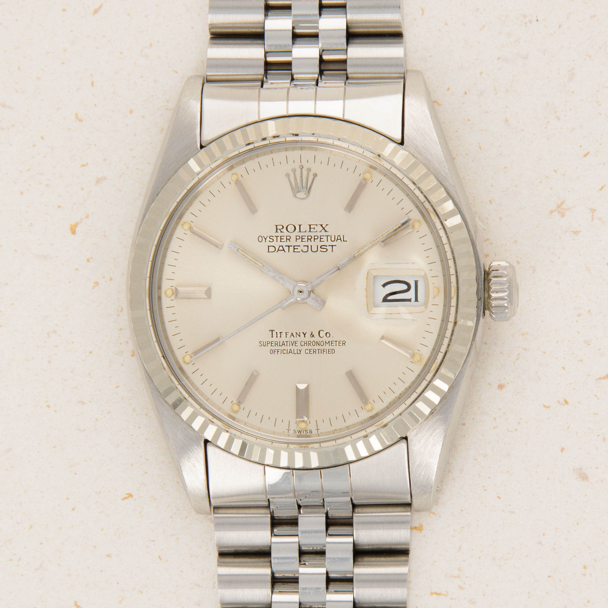 Rolex Datejust 16030 Silver Dial Retailed by Tiffany & Co