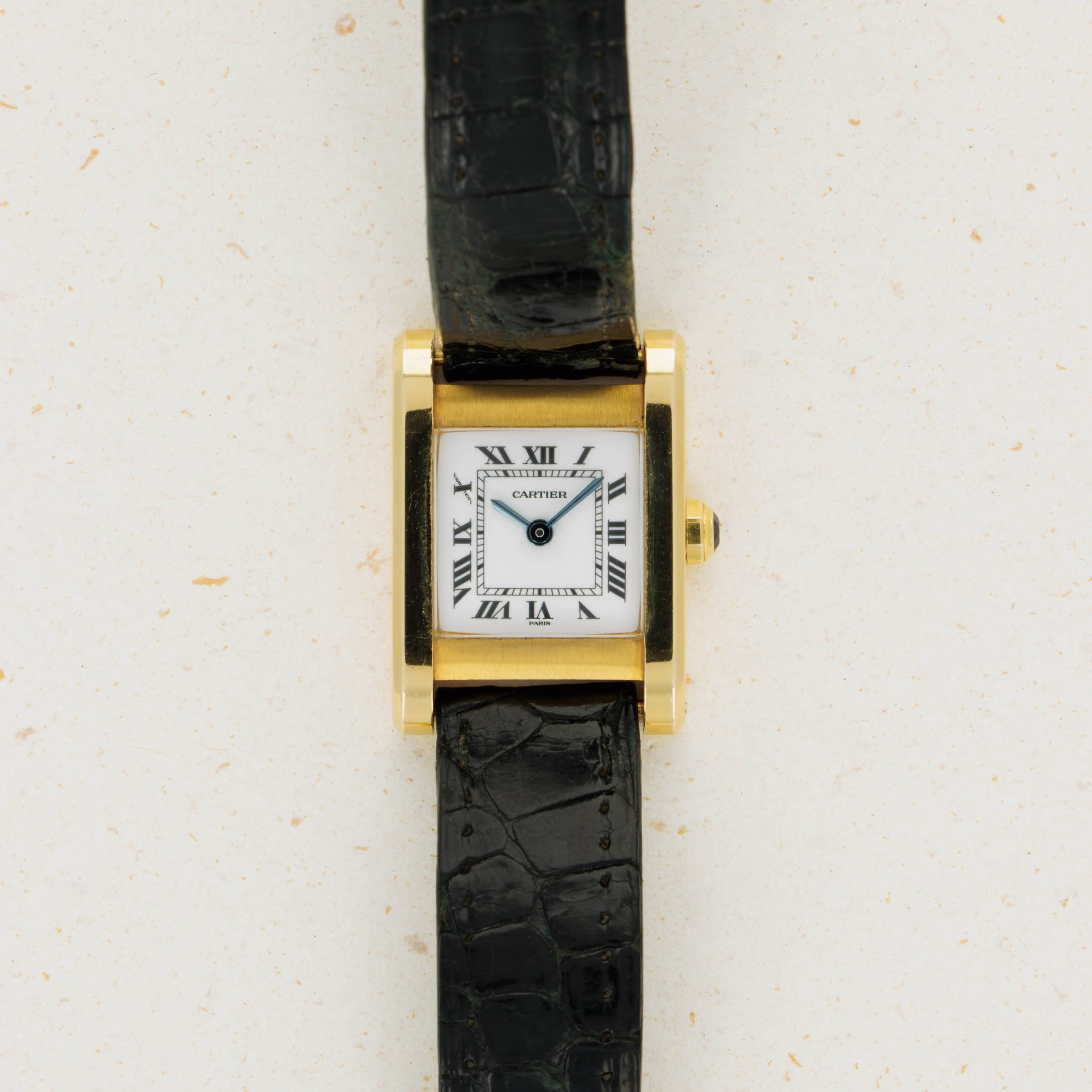 Cartier Paris Tank Normale 78093 18k YG with Guarantee Card