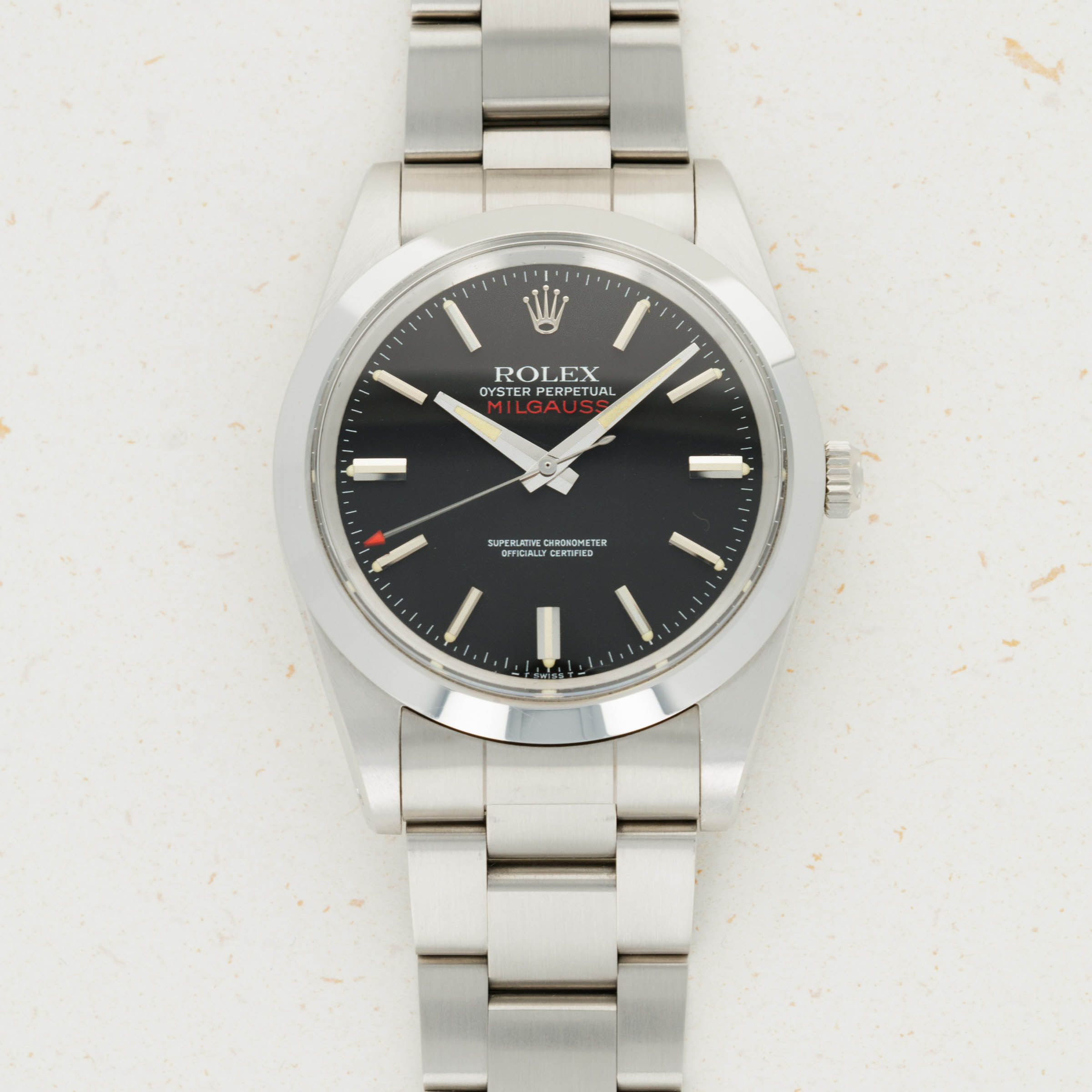 Rolex Milgauss 1019 Black Dial NOS Box Papers Auctions Loupe