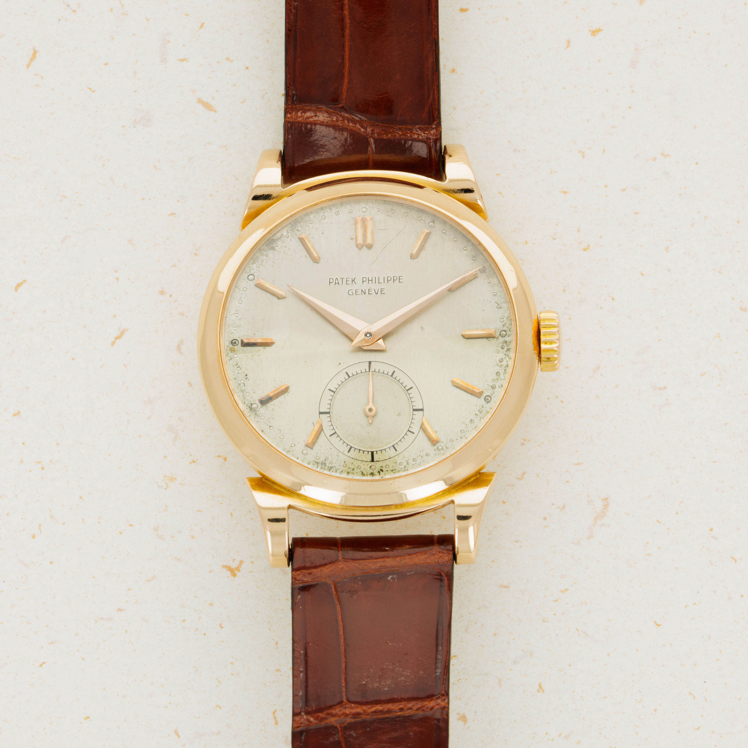 Patek Philippe Calatrava 1491 18k Rose Gold Scroll Lugs Auctions