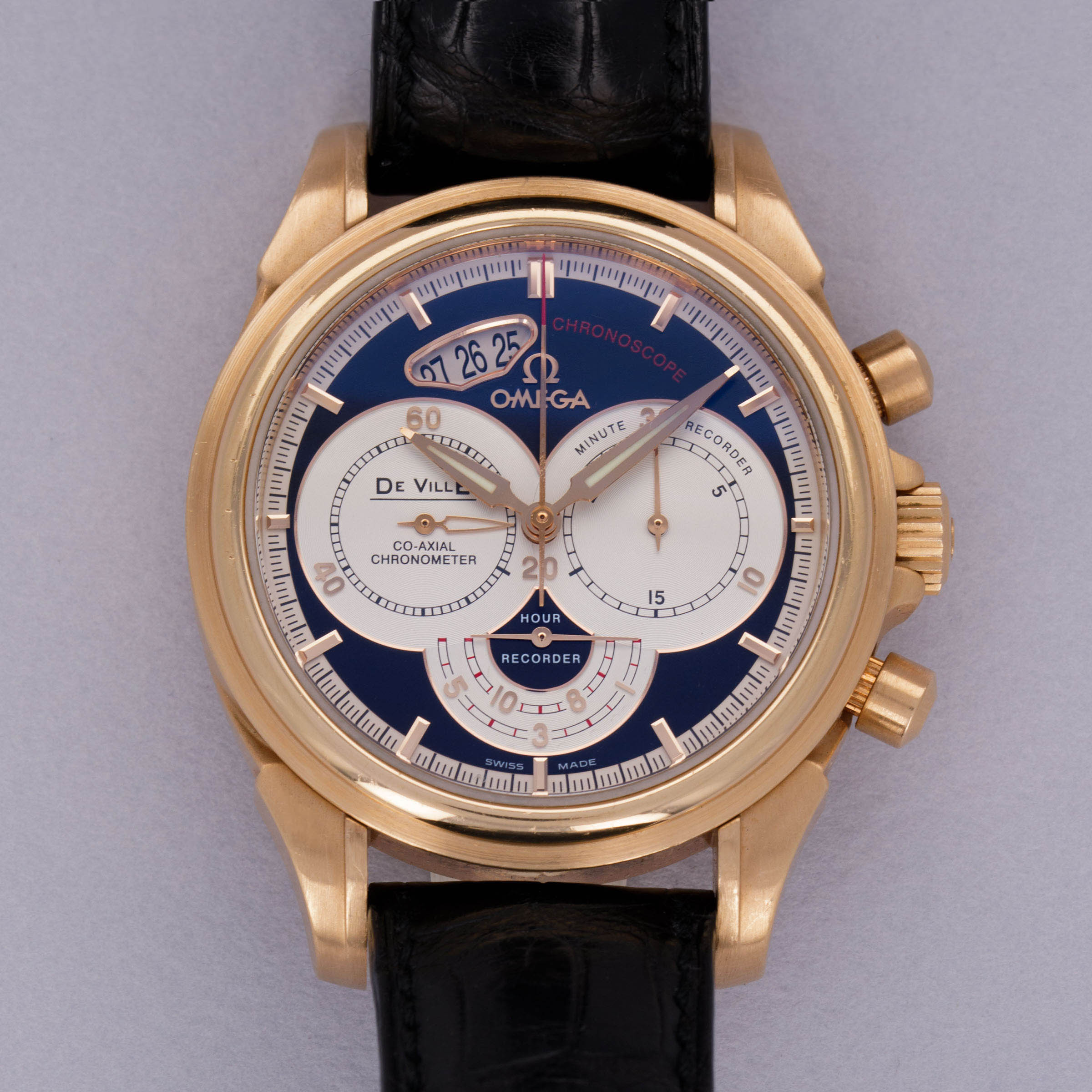 Omega De Ville Chronoscope Co-Axial Chronometer 4656.50.31 18k RG |  Auctions | Loupe This