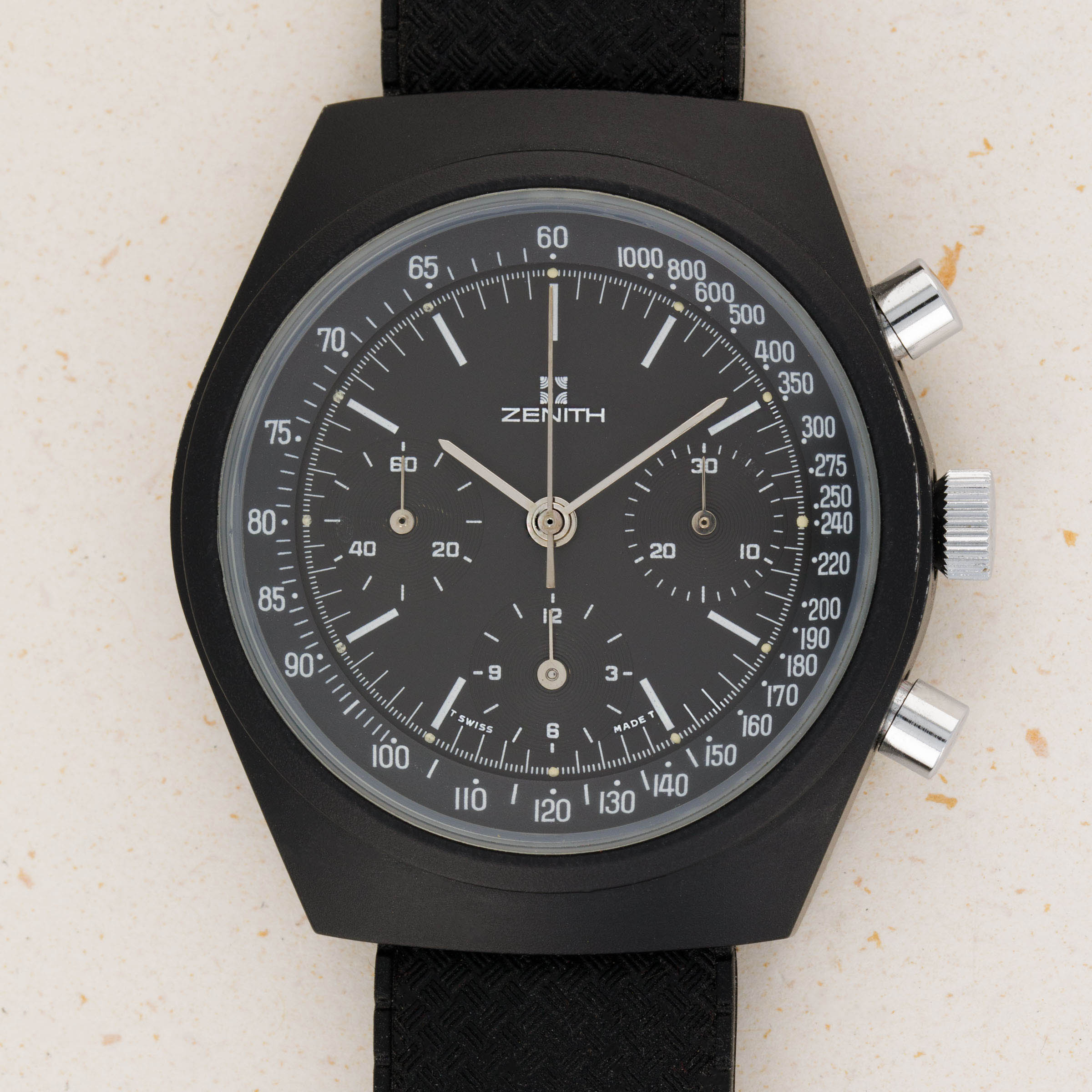 Zenith Vintage PVD Prototype Manual wind cal. 146HP Chronograph Auctions Loupe This
