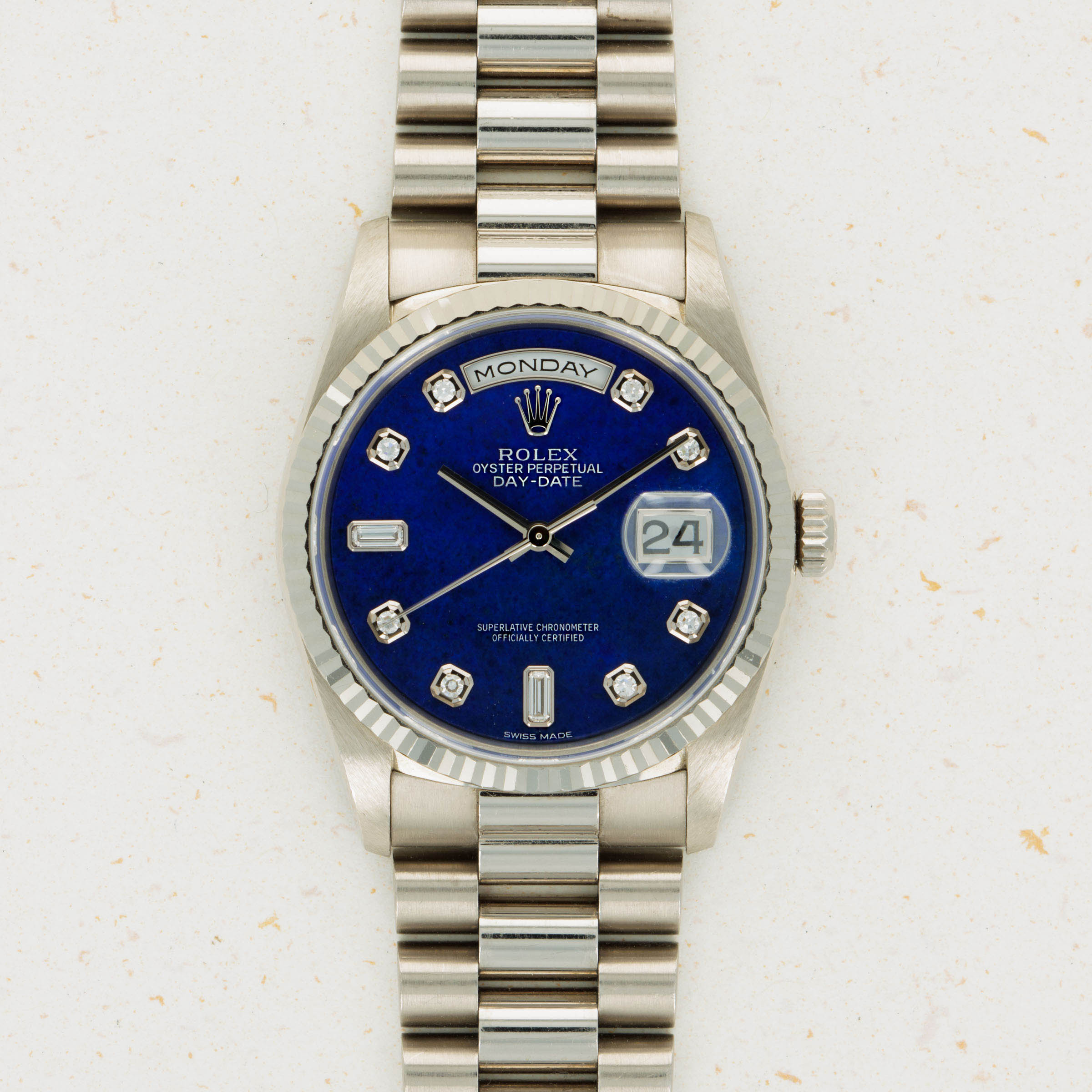 Rolex Day-Date 18239 White Gold Lapis Lazuli Diamond Dial