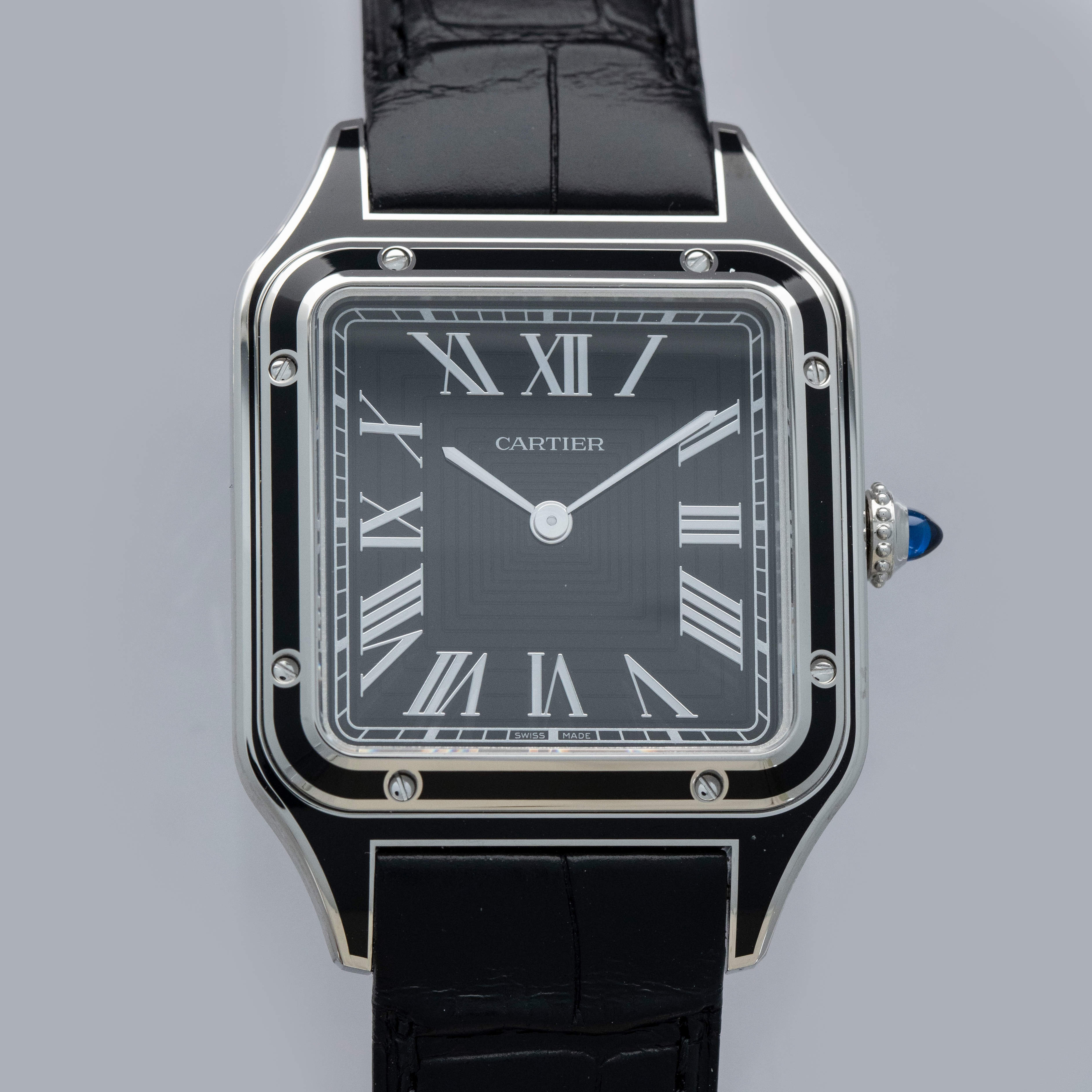 CARTIER SANTOS DUMONT BLACK LACQUERED STEEL CASE WSSA0046