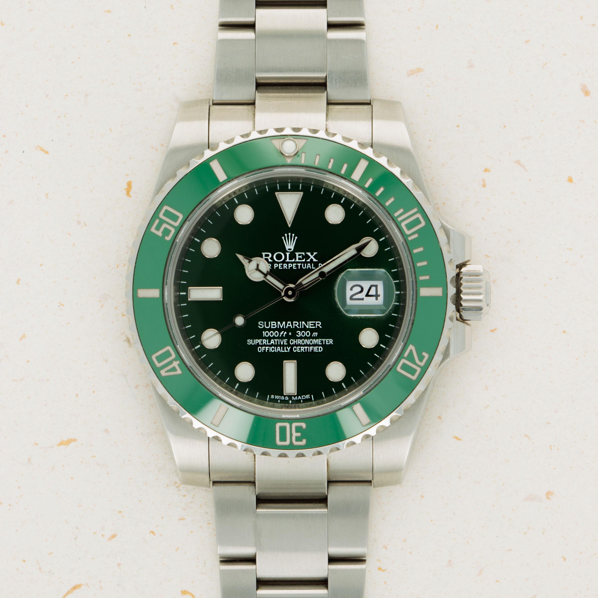 Rolex Submariner Date Hulk Cerachrom 116610LV SS Green Dial Green Ceramic  Bezel