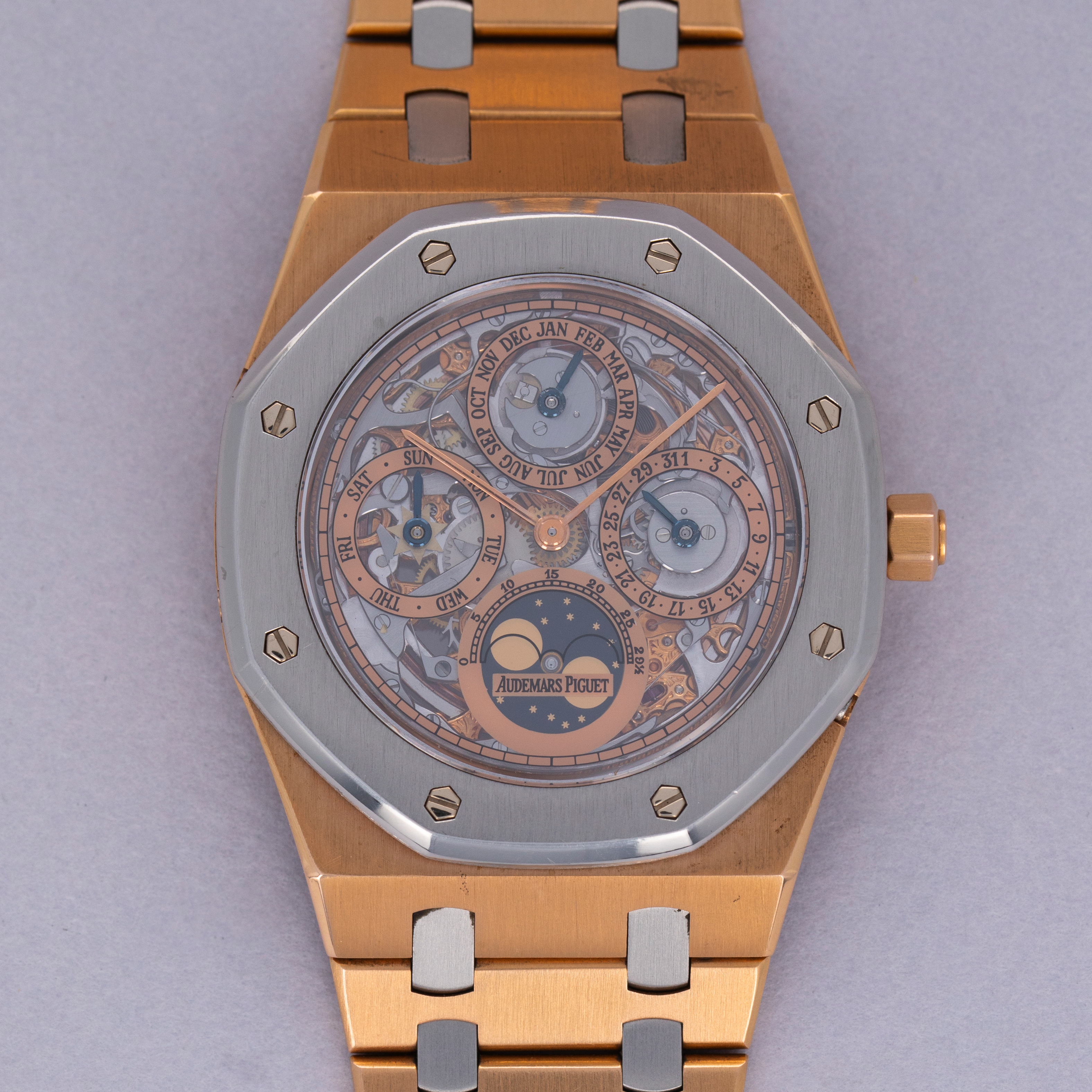 Audemars Piguet Audemars Piguet Royal Oak 25636RP Quantieme Perpetual Calendar Skeleton Dial 18k RG and Platinum
